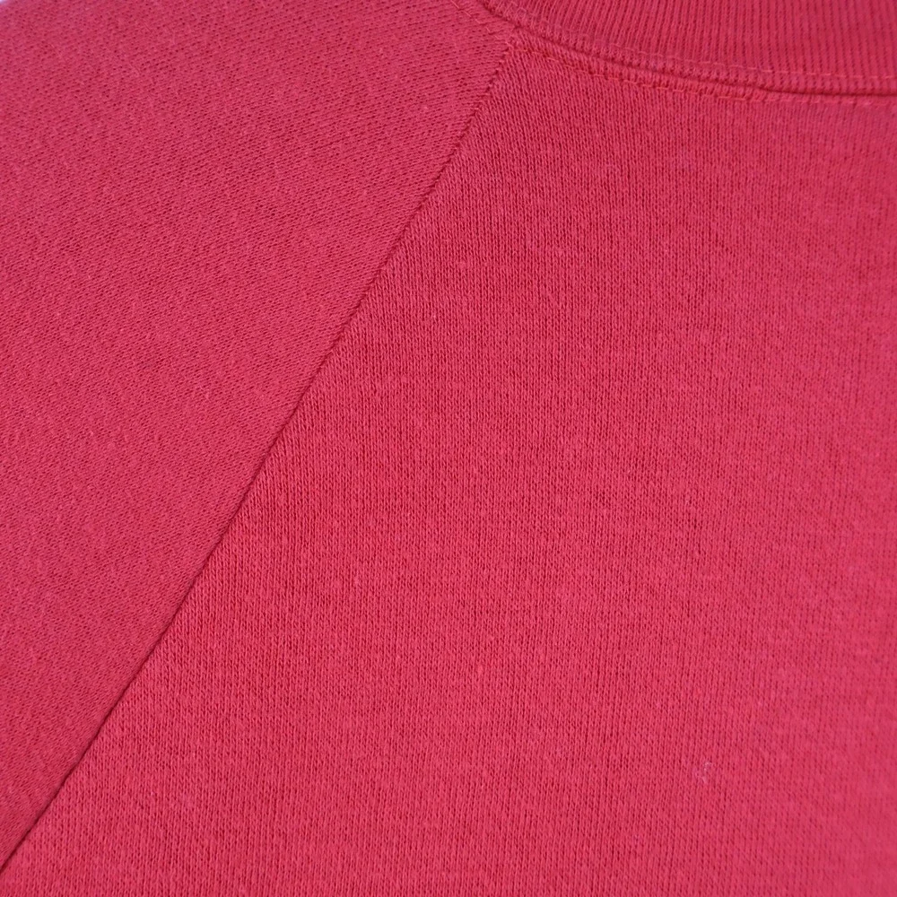 Vintage 80s Arkansas Razorbacks Sweatshirt Large Red Cotton Blend Raglan NCAA - Picture 9 of 14